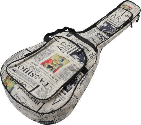 حقيبة جيتار EXCEART مقاس 40/41 بوصة على شكل صحيفة إسفنجية مبطنة لحمل الجيتار حقيبة ظهر جيتار مقاومة للماء قابلة للتعديل حقيبة جيتار كلاسيكية هدية (نمط عشوائي) in Kuwait