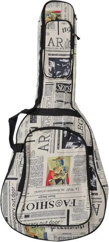 حقيبة جيتار EXCEART مقاس 40/41 بوصة على شكل صحيفة إسفنجية مبطنة لحمل الجيتار حقيبة ظهر جيتار مقاومة للماء قابلة للتعديل حقيبة جيتار كلاسيكية هدية (نمط عشوائي) in Kuwait