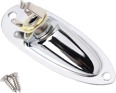 WLDJXLGL Boat style 1/4 inch Guitar Input Jack Socket Plate Output Loaded parts Guitar Strat jack for Fender Stratocaster Strat St Mono for Electric Guitar Replacement Parts (Chrome) in Saudi Arabia