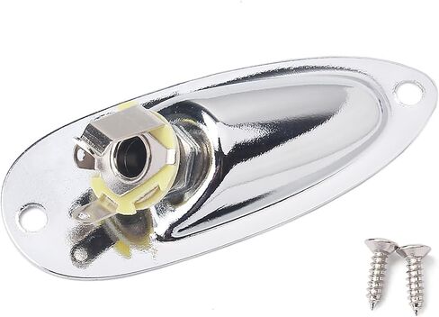 WLDJXLGL Boat style 1/4 inch Guitar Input Jack Socket Plate Output Loaded parts Guitar Strat jack for Fender Stratocaster Strat St Mono for Electric Guitar Replacement Parts (Chrome) in Saudi Arabia