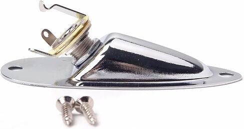WLDJXLGL Boat style 1/4 inch Guitar Input Jack Socket Plate Output Loaded parts Guitar Strat jack for Fender Stratocaster Strat St Mono for Electric Guitar Replacement Parts (Chrome) in Saudi Arabia