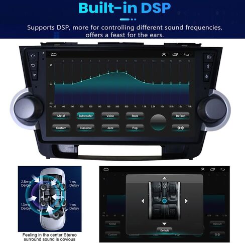 Android 13 لسيارة Toyota Highlander Radio 2008-2013 ستيريو للسيارة 10.1 بوصة شاشة لمس لاسلكية Carplay Android Auto GPS Navigation مع كاميرا عكسية مجانية 4+64GB in Saudi Arabia