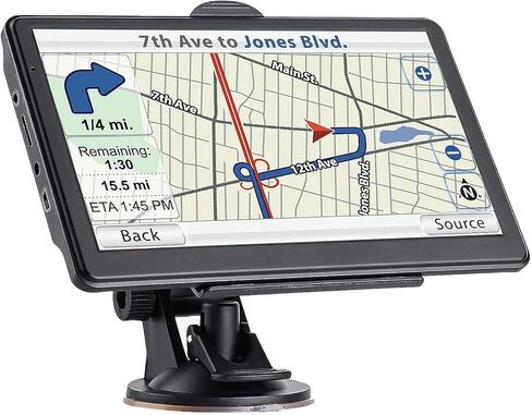 نظام ملاحي GPS للسيارة، أحدث خريطة لعام 2024، شاشة لمس 7 بوصة للسيارة GPS 256-16 جيجابايت، توجيه اتجاه الدوران الصوتي، دعم السرعة والأحمر in Kuwait