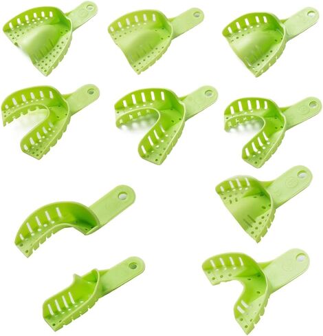 صواني طباعة الأسنان SNAWOP 10 قطع صينية بلاستيكية مثقوبة عامة قابلة للتعقيم بجميع الأحجام in Kuwait