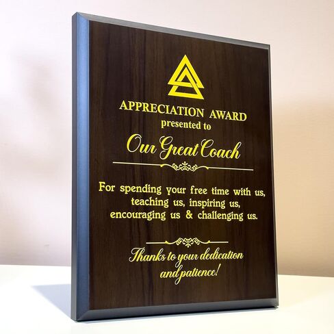 هدايا تقدير للمدرب - البيسبول، كرة السلة، كرة القدم، هدايا مدربي الكرة اللينة - لوحة خشبية لجائزة رسالة ملهمة مطبوعة بالأشعة فوق البنفسجية مقاس 8 × 10 بوصات in Kuwait