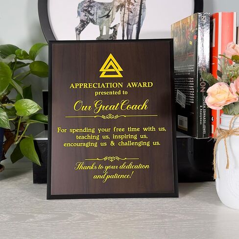 هدايا تقدير للمدرب - البيسبول، كرة السلة، كرة القدم، هدايا مدربي الكرة اللينة - لوحة خشبية لجائزة رسالة ملهمة مطبوعة بالأشعة فوق البنفسجية مقاس 8 × 10 بوصات in Kuwait