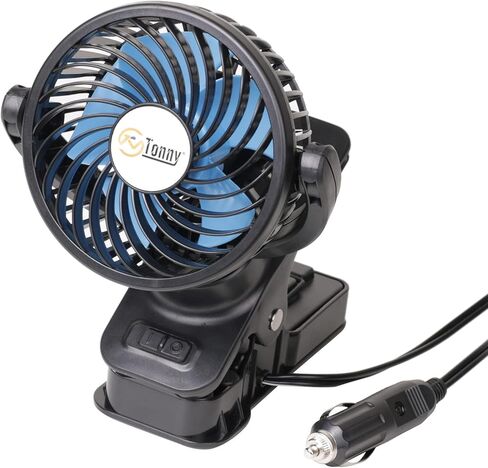 TN TONNY 4" Portable 12V Car Clip Fan, Mini 12 Volt Clip on Cooling Fan Easy Mounted Backseat Car Fan with Strong Clamp in Kuwait