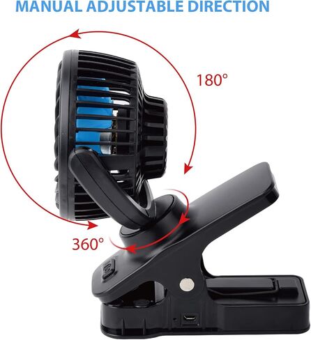 TN TONNY 4" Portable 12V Car Clip Fan, Mini 12 Volt Clip on Cooling Fan Easy Mounted Backseat Car Fan with Strong Clamp in Kuwait