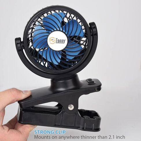 TN TONNY 4" Portable 12V Car Clip Fan, Mini 12 Volt Clip on Cooling Fan Easy Mounted Backseat Car Fan with Strong Clamp in Kuwait