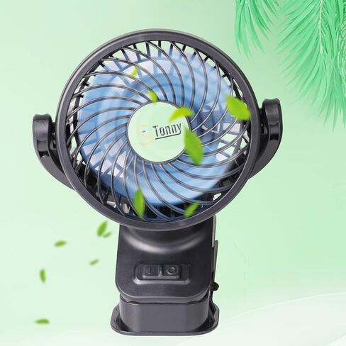 TN TONNY 4" Portable 12V Car Clip Fan, Mini 12 Volt Clip on Cooling Fan Easy Mounted Backseat Car Fan with Strong Clamp in Kuwait