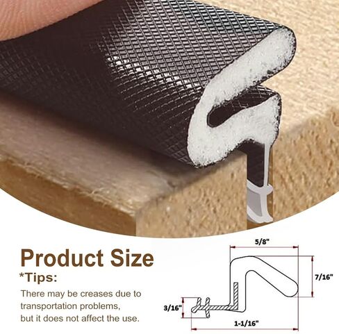 شريط ختم تجريد الطقس للأبواب من إسفنج "Q" من Miookiss، ختم باب تجريد الطقس على شكل حرف V بطول 20 قدم للأبواب والنوافذ، تركيب فتحة للبطاقات وسهل القطع حسب الحجم (القهوة) in Kuwait