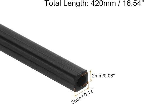 MECCANIXITY أنبوب مربع من ألياف الكربون 3x2x420 مللي متر أنابيب من ألياف الكربون Pultruded لطائرة RC 3 قطعة in Saudi Arabia