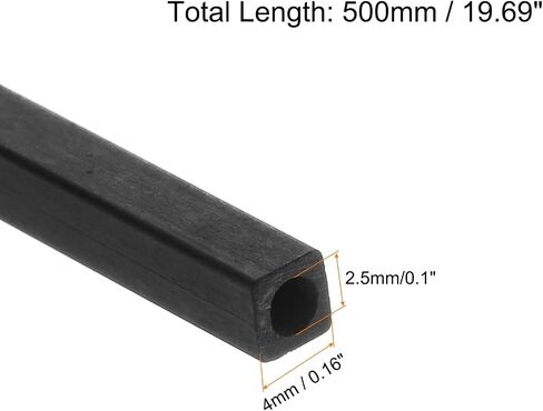 MECCANIXITY أنبوب مربع من ألياف الكربون 3x2x420 مللي متر أنابيب من ألياف الكربون Pultruded لطائرة RC 3 قطعة in Saudi Arabia