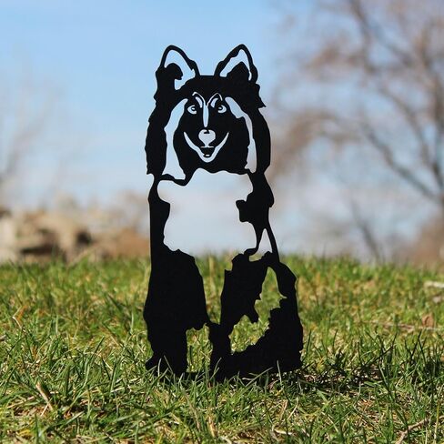 Black Powder Coated Metal Shetland Sheepdog Dog Silhouette Yard Stake (Small) in Saudi Arabia
