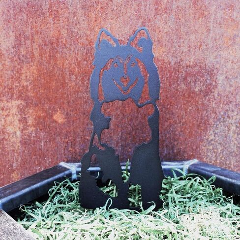 Black Powder Coated Metal Shetland Sheepdog Dog Silhouette Yard Stake (Small) in Saudi Arabia