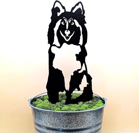 Black Powder Coated Metal Shetland Sheepdog Dog Silhouette Yard Stake (Small) in Saudi Arabia