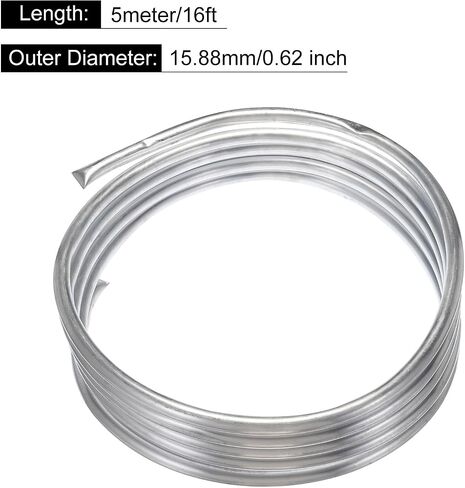 MECCANIXITY Aluminum Coiled Tubing 5/8" OD 1/32" Wall Thickness 16ft Seamless Round Tube Heating for Air Conditioner, Refrigerator, Compressor in Saudi Arabia