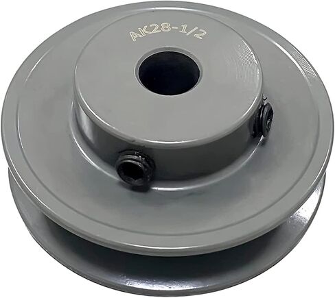 حزام على شكل V ذو أخدود واحد مقاس 2.85 بوصة OD 1/2 بوصة، بكرة حزام على شكل V AK28-1/2، حديد زهر، رمادي، قسم حزام، للحزام على شكل V in Saudi Arabia