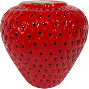 Ceramic Strawberry Vase, Decorative Cute Small Red Flower Vase for Home Decor, Living Room, Kitchen, Bathroom Decorations in Saudi Arabia