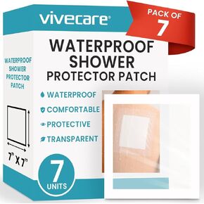 ViveCare Large Transparent Film Dressing - Waterproof Bandages - Clear Wound Cover for Showering, Tattoos - Protector Shower Shield for After Surgery - Post Surgical Patches for Skin (9" x 9") in Saudi Arabia