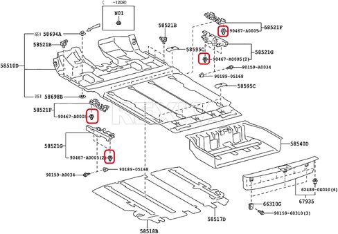 51 قطعة من مشابك تثبيت لوحة زخرفة الباب من Rexka لسيارة Lexus Toyota 90467-A0005 Camry FJ Cruiser Highlander RAV4 4-Runner ES GX LS - مزيل جسم لوحة الزخرفة التلقائي متعدد الأغراض in Saudi Arabia