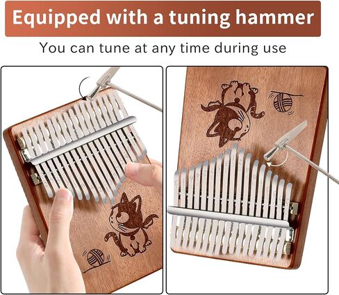 East top Kalimba 17 Keys Thumb Piano musical instrument Portable Mbira Finger Piano with Mahogany Wood, Gift for Adults, Beginners and professinals in Kuwait