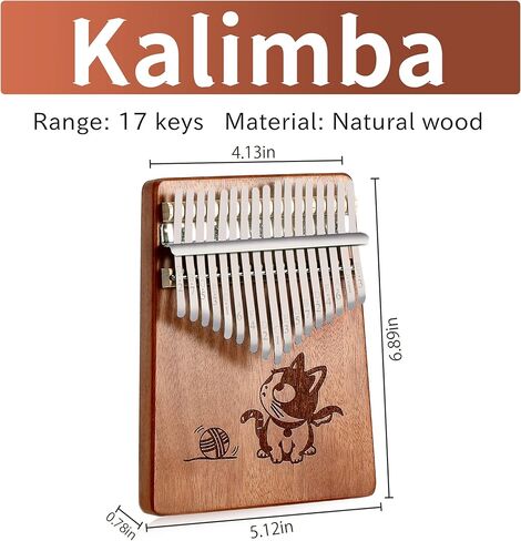 East top Kalimba 17 Keys Thumb Piano musical instrument Portable Mbira Finger Piano with Mahogany Wood, Gift for Adults, Beginners and professinals in Kuwait