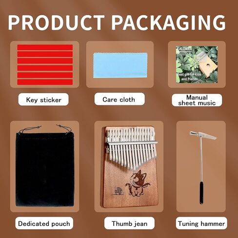 East top Kalimba 17 Keys Thumb Piano musical instrument Portable Mbira Finger Piano with Mahogany Wood, Gift for Adults, Beginners and professinals in Kuwait