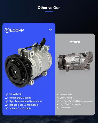 ECCPP ضاغط تيار متردد تبريد سريع 2001-2010 مناسب لكرايسلر PT Cruiser 2.4L 2003-2005 مناسب لضاغط تكييف الهواء دودج SX 2.0 2.0L in Saudi Arabia