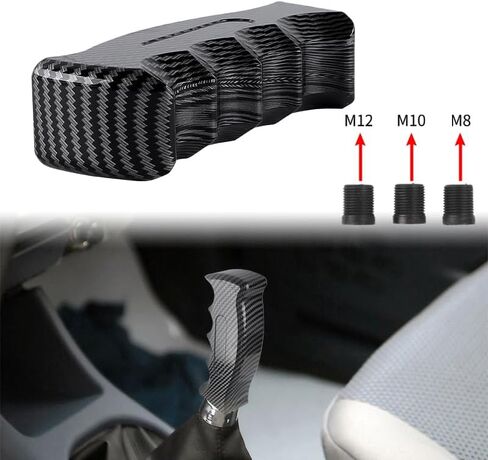 JDM Metal Carbon Fiber Slotted Pistol Grip Handle Manual Gear Stick Shift Knob in Saudi Arabia