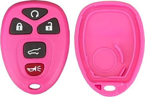 غطاء مفتاح Fob لسيارة Chevy Suburban Tahoe Traverse / GMC Acadia Yukon / Cadillac Escalade SRX/ Buick Enclave / Saturn Outlook استبدال لغطاء مفتاح بعيد للدخول بدون مفتاح (أحمر) in Kuwait