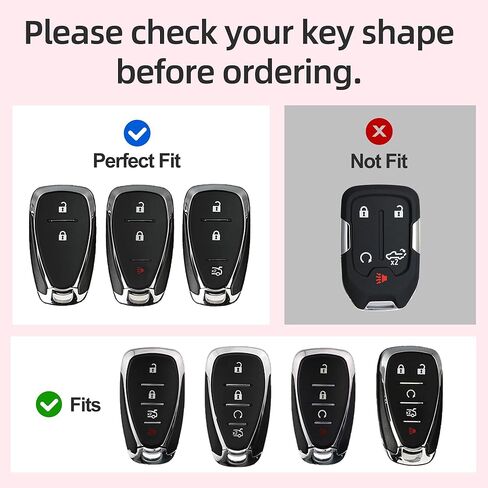 Key Fob Cover with Keychain for Chevy Chevrolet Equinox 2018-2020 Sonic 2017-2020 Spark 2016-2022 Traverse Equinox in Kuwait