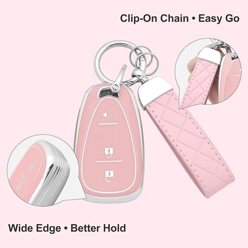 Key Fob Cover with Keychain for Chevy Chevrolet Equinox 2018-2020 Sonic 2017-2020 Spark 2016-2022 Traverse Equinox in Kuwait