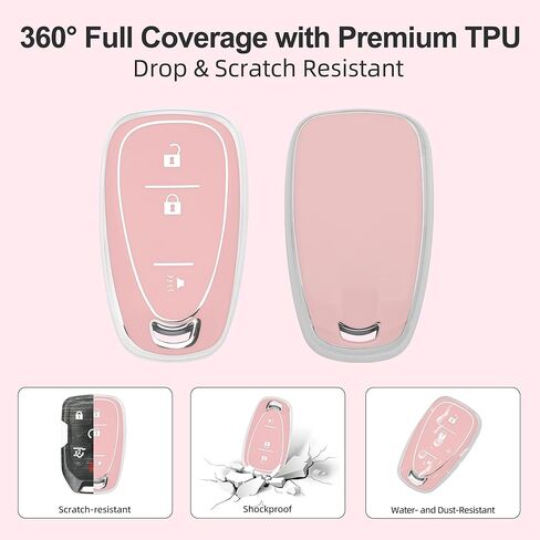 Key Fob Cover with Keychain for Chevy Chevrolet Equinox 2018-2020 Sonic 2017-2020 Spark 2016-2022 Traverse Equinox in Kuwait