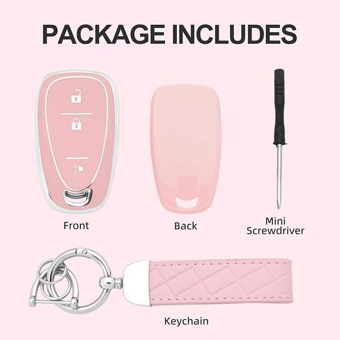 Key Fob Cover with Keychain for Chevy Chevrolet Equinox 2018-2020 Sonic 2017-2020 Spark 2016-2022 Traverse Equinox in Kuwait
