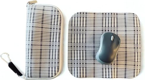 Travel Mouse Case Electronics Organizer Bag | Laptop Cord Cable Accessory Pouch with Extra Rolled Up Travel Mouse Pad | Neoprene Pouch Also Unzips Flat Into Mouse Pad (Black) in Saudi Arabia