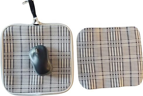 Travel Mouse Case Electronics Organizer Bag | Laptop Cord Cable Accessory Pouch with Extra Rolled Up Travel Mouse Pad | Neoprene Pouch Also Unzips Flat Into Mouse Pad (Black) in Saudi Arabia