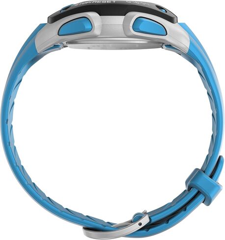 Timex Men's Triathlon Classic 38 mm Watch - Blue PU Two- Piece with Digital Dial and Gray Case TW5M67400 in Saudi Arabia
