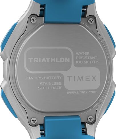 Timex Men's Triathlon Classic 38 mm Watch - Blue PU Two- Piece with Digital Dial and Gray Case TW5M67400 in Saudi Arabia