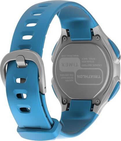 Timex Men's Triathlon Classic 38 mm Watch - Blue PU Two- Piece with Digital Dial and Gray Case TW5M67400 in Saudi Arabia