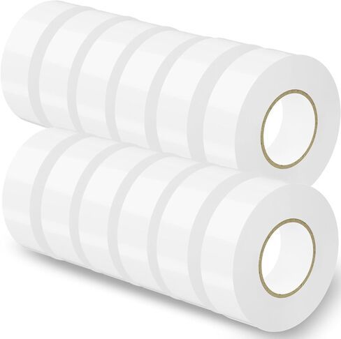 SWRT 12 Pack Black Electrical Tape Waterproof, 0.75 in x 66 FT Professional Grade UL/CSA Listed High Temp Electric Tape Under 600V for All Weather - UV Protection - Flame Retardant in Kuwait