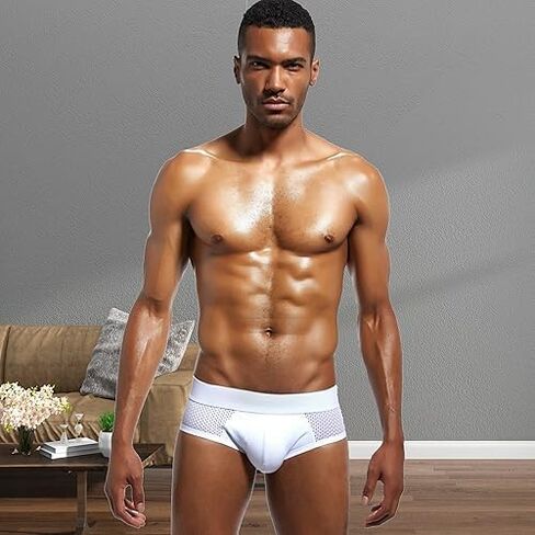 Men's Underwear Briefs Men Sexy Underwear Breathable Mesh Briefs Soft Bulge Pouch Underwear in Saudi Arabia