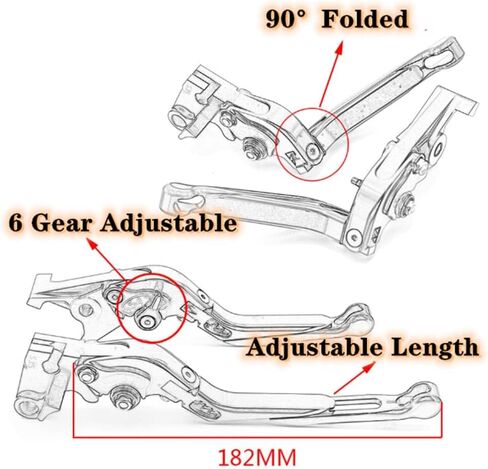 for Royal Enfield Himalayan 450 Guerrilla 450 2024 2025 Retractable Foldable Brake Lever Clutch Lever, CNC Aluminum Alloy Made (Gold) in Kuwait