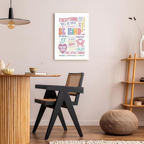 IWGDNJS Everything Is Figureoutable Inspirational Wall Art Decor, Motivational Wall Decor, Positive Quote Pink and Green Canvas Prints Poster for Bedroom Home Office, 11x14 Inch in Saudi Arabia