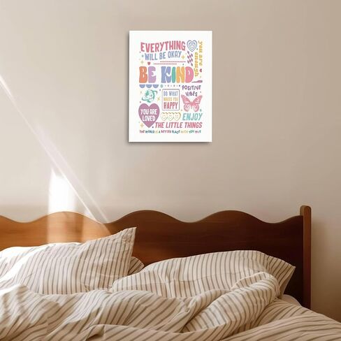 IWGDNJS Everything Is Figureoutable Inspirational Wall Art Decor, Motivational Wall Decor, Positive Quote Pink and Green Canvas Prints Poster for Bedroom Home Office, 11x14 Inch in Saudi Arabia