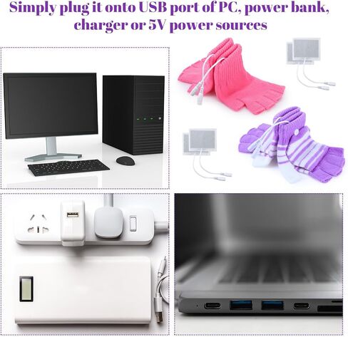 6 Pairs Heated Gloves Hand Warmers Gloves for Women USB 2.0 Powered Rechargeable Winter Touch Screen Fingerless Half Mittens Desk Hand Warmer for Men Adult Cold Weather Winter Warm Gift in Saudi Arabia