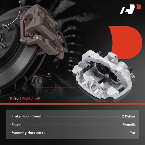 A-Premium Disc Brake Caliper Assembly with Bracket Compatible with Mercedes-Benz GLE300d 2016, GLE350 2016-2018, GLE400 2016-2018, GL350 2013, ML250 2015, ML350 2012-2015, ML400 - Front Left Driver in Saudi Arabia
