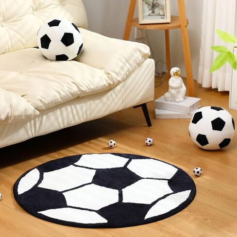 Nuanchu 3 Pcs Basketball Plush Pillows and Basketball Rug for Room Stuffed Basketball Pillow Fluffy Soft Sports Throw Pillow Basketball Round Mat Area Rug Basketball Room Decor for Bedroom Decor in Saudi Arabia