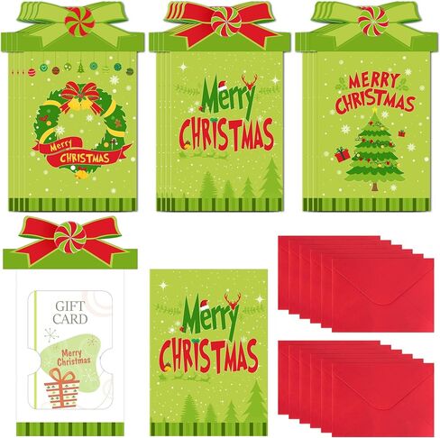 12 Sets Christmas Money and Gift Card Sleeves- Christmas Money Holder Ornaments for Cash Gifts with Envelopes- Santa Post Christmas Gifting Money Cards Cash Holder for Xmas Holiday Party Gift Decor in Saudi Arabia