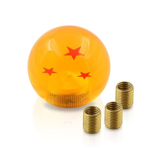 AJP Distributors M8 M12 x 1.25 / M10 x 1.5 Thread Universal 3 Star Shift Knob, M8x1.25 M10x1.5 M12x1.25 JDM VIP M/T Manual Stick Gear Shifter Lever Screw On Adapter Nut Orange in Saudi Arabia